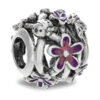 Ladies' Beads Pandora OPENWORK PURPLE DAISY Silver Purple - Image 3