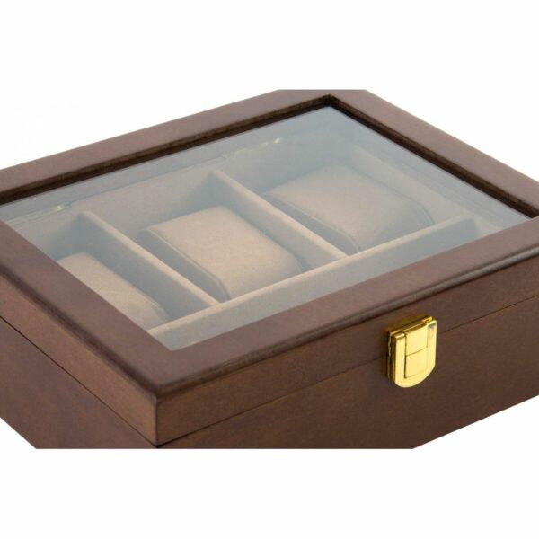 Jewelry box DKD Home Decor Brown Wood Crystal MDF Wood 21 x 18 x 8 cm - Image 2