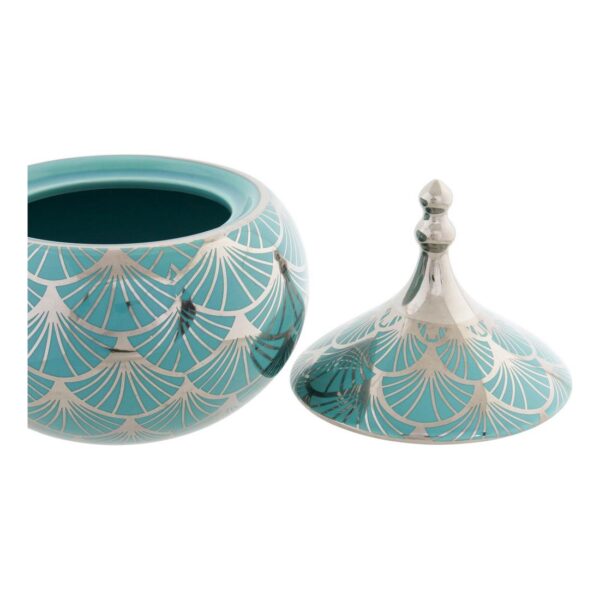 Jewelry box DKD Home Decor Porcelain Turquoise 14 x 14 x 17 cm - Image 3