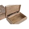 Jewelry box DKD Home Decor Brown Dark brown Mango wood 25 x 17 x 9 cm (2 Pieces) - Image 4