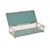 Jewelry box DKD Home Decor Crystal Metal Turquoise Sky blue 25 x 10 x 5 cm (2 Units) - Image 2