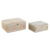 Jewelry box DKD Home Decor 25,5 x 20 x 10,5 cm Natural Mango wood (2 Units)