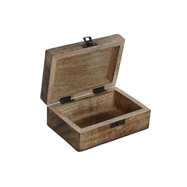 Jewelry box Home ESPRIT Brown Mango wood 15 x 10 x 6 cm (4 Units) - Image 3