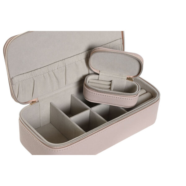 Jewelry box Home ESPRIT Light Pink 20,5 x 10 x 6 cm (2 Pieces) - Image 2