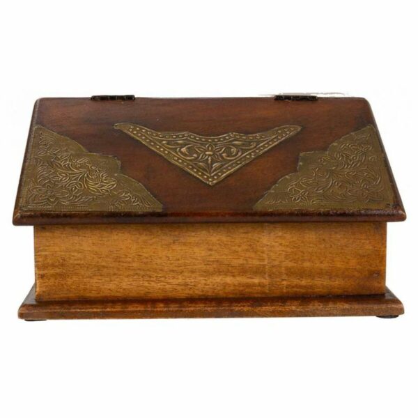 Jewelry box Alexandra House Living Dark brown Brass Mango wood 19 x 13 x 24 cm - Image 2