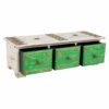 Jewelry box Alexandra House Living White Green Brass MDF Wood 15 x 10 x 36 cm 3 drawers - Image 3