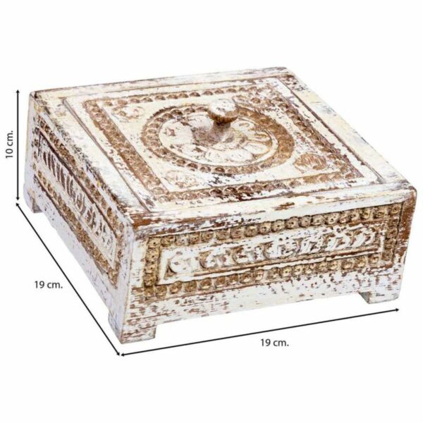 Jewelry box Alexandra House Living White Grey Mango wood 19 x 10 x 19 cm - Image 3