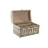 Jewelry box DKD Home Decor 25 x 15,5 x 18 cm Champagne Beige Wood Aluminium - Image 3