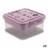 Jewelry box Purple Transparent Plastic 24,5 x 11,5 x 26 cm (12 Units)